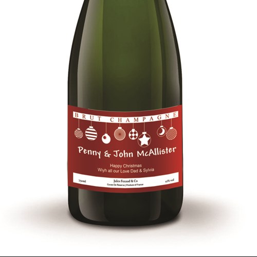Personalised Champagne - Xmas 2 Label - Celebrate in Style